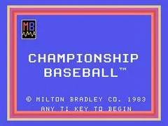 Championship Baseball - TI-99  - Retrocharting