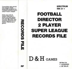 Football Director 2 Player Super League Records File - Nintendo DS - Retrocharting